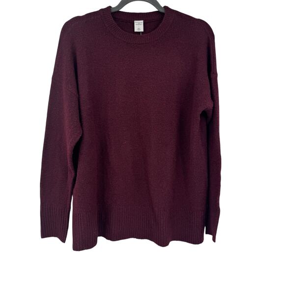 Melrose And Market Red Burgundy Pullover Crewneck Pullover Knit Sweater Small - Picture 1 of 7